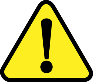 A yellow warning sign