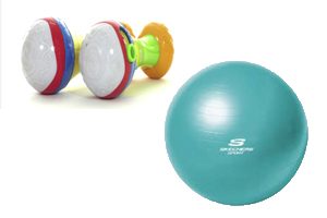 Toy Maracas and fitness ball