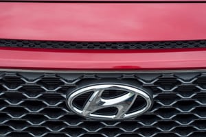 Red Hyundai Overturned