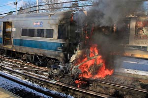 Three Injured, Long Island Railroad Train Hits Car on Tracks