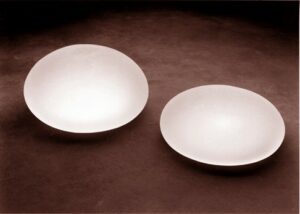 Two textured breast implants