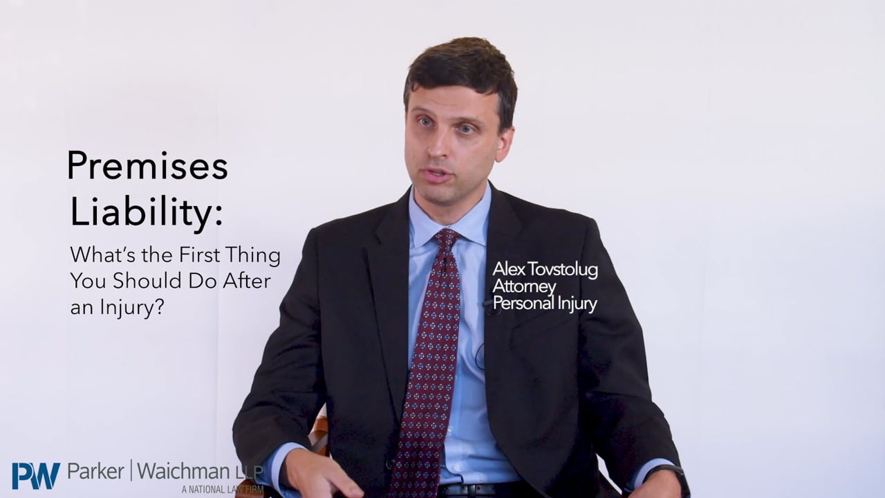 Video thumbnail: Premises Liability – What’s The First Thing You Should Do After An Injury?